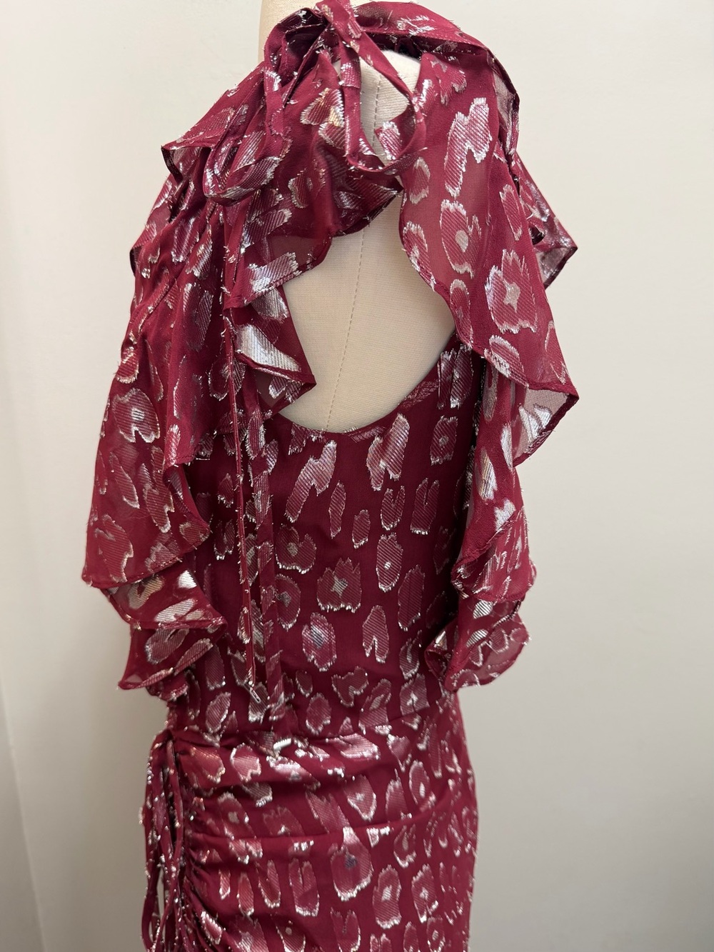 Veronica Beard Leighton Silk One Shoulder Dress Ruche Ruffle Ruched Size 8 - Picture 13 of 16